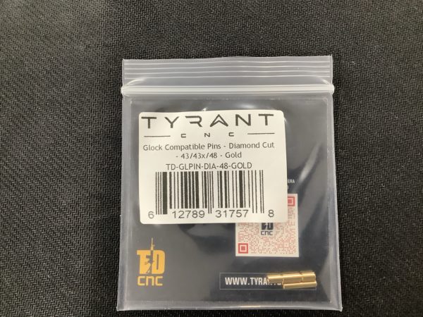 Tyrant CNC Glock 43/43X/48 Compatible Pins w/ Diamond Cut, Gold,