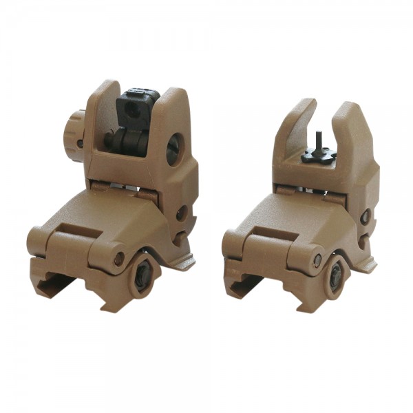 Polymer Front & Rear Sight Spring Loaded Tan