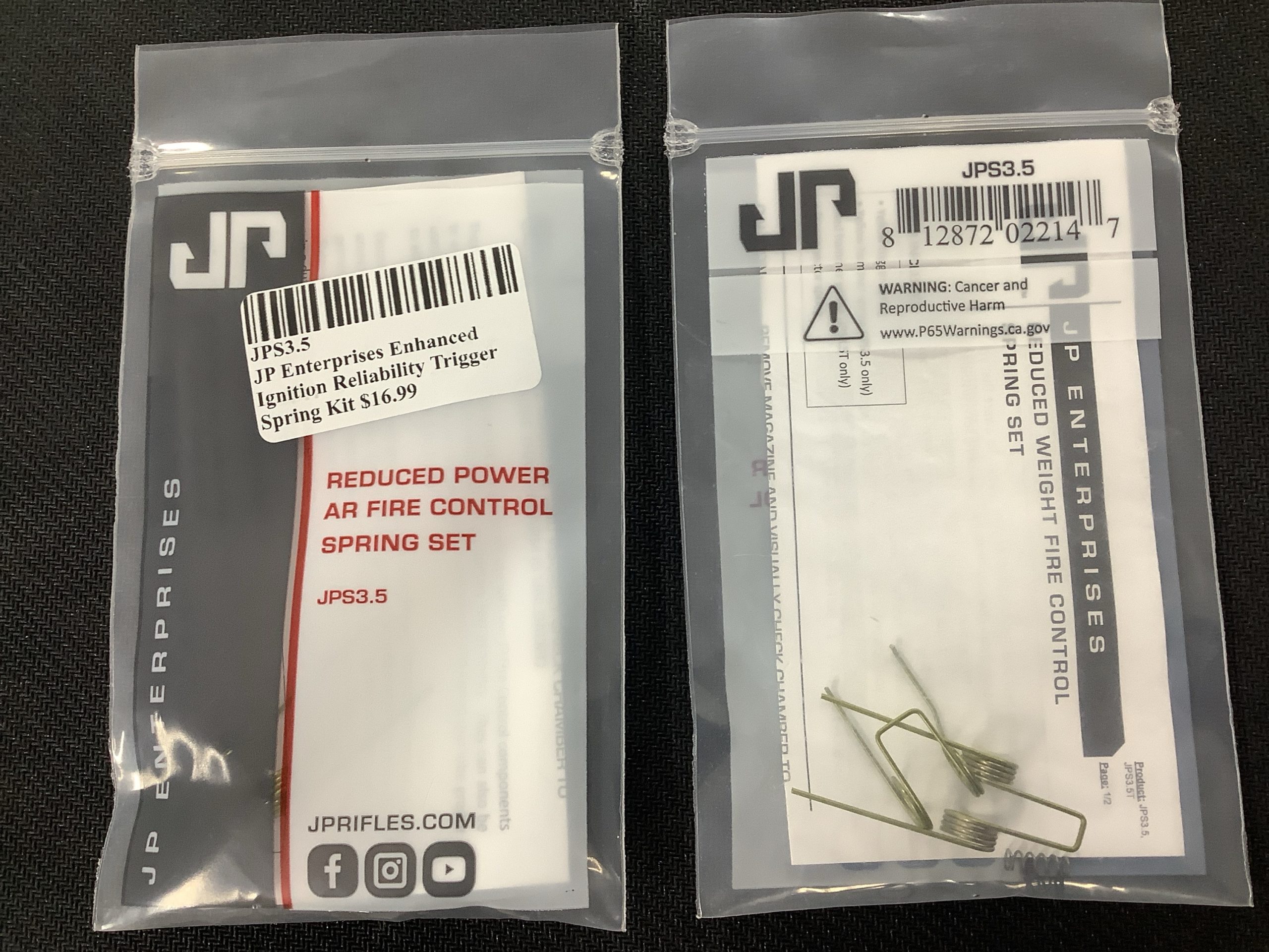 JP Enterprises Enhanced Ignition Reliability Trigger Spring Kit